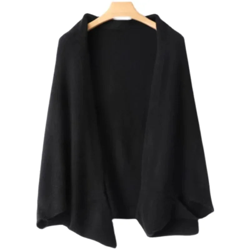 Elegant draped shawl cape for women | Seliora -5