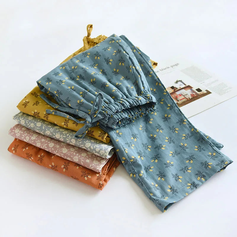 Relaxed floral lounge pants for women | Solene -8