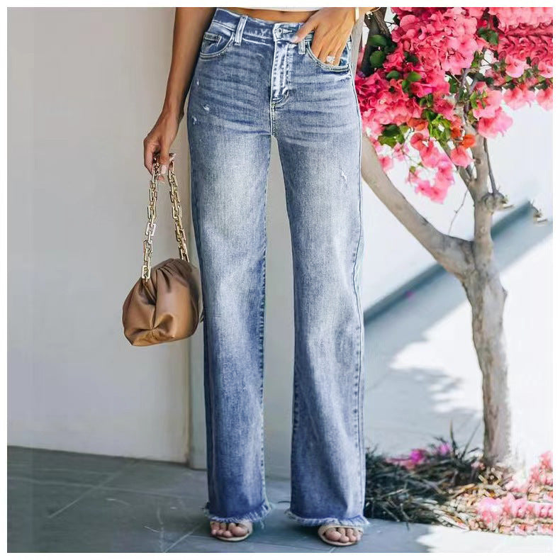 Bootcut washed jeans for women | Lizzy -2
