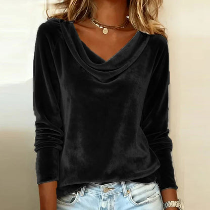 Neck elegant top for women | Velvet Drape -5