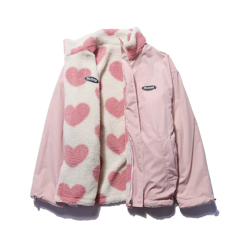 Double face shape heart parka for women | Adeline -3