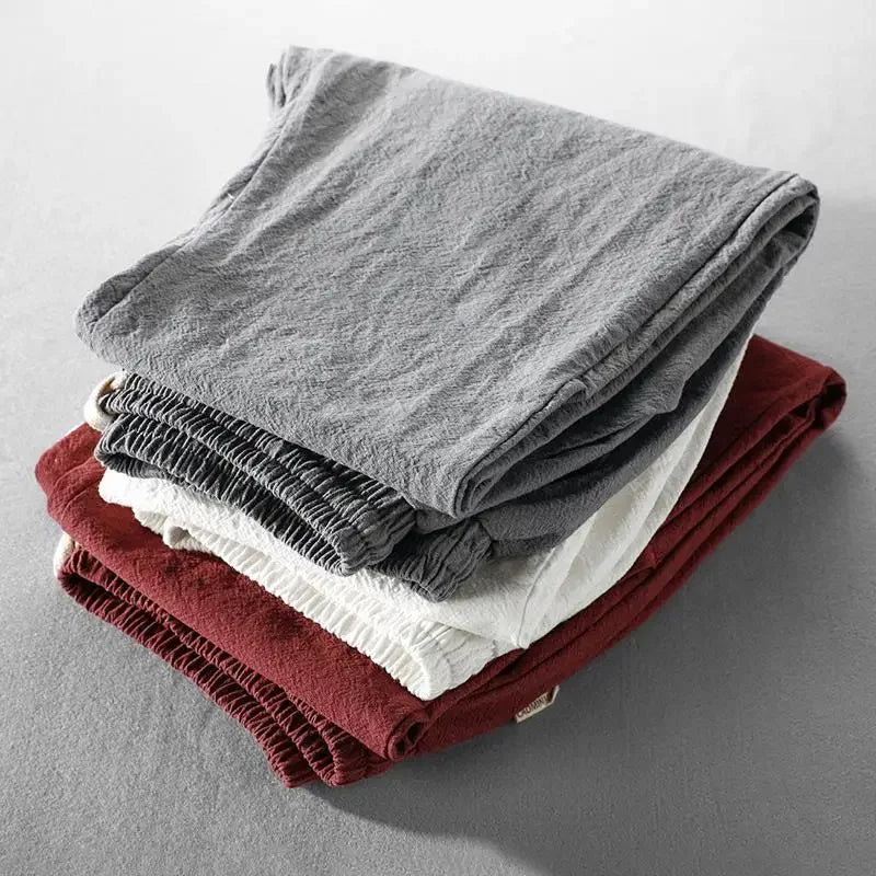 Jogging comfortable cotton linen trousers for men | Tony -6
