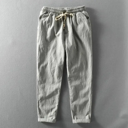 Jogging comfortable cotton linen trousers for men | Tony -3