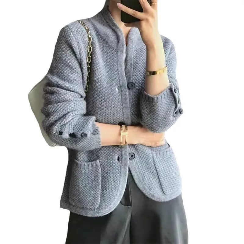 Soft neck cardigan for women | Grace Half -6