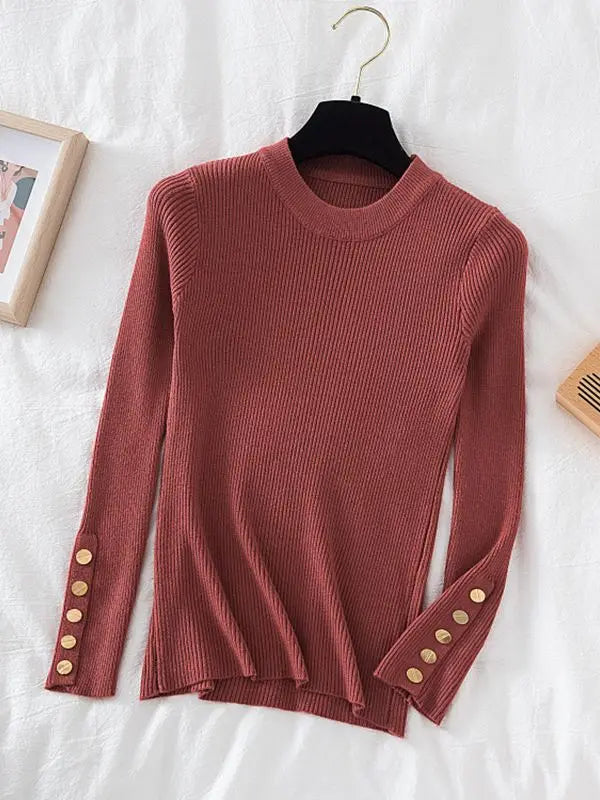 Buttoned comfortable sweater for women | Sophia -12