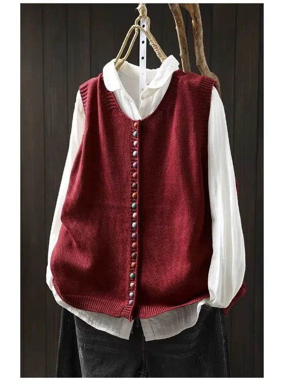 Soft button vest for women | Rosaline -3