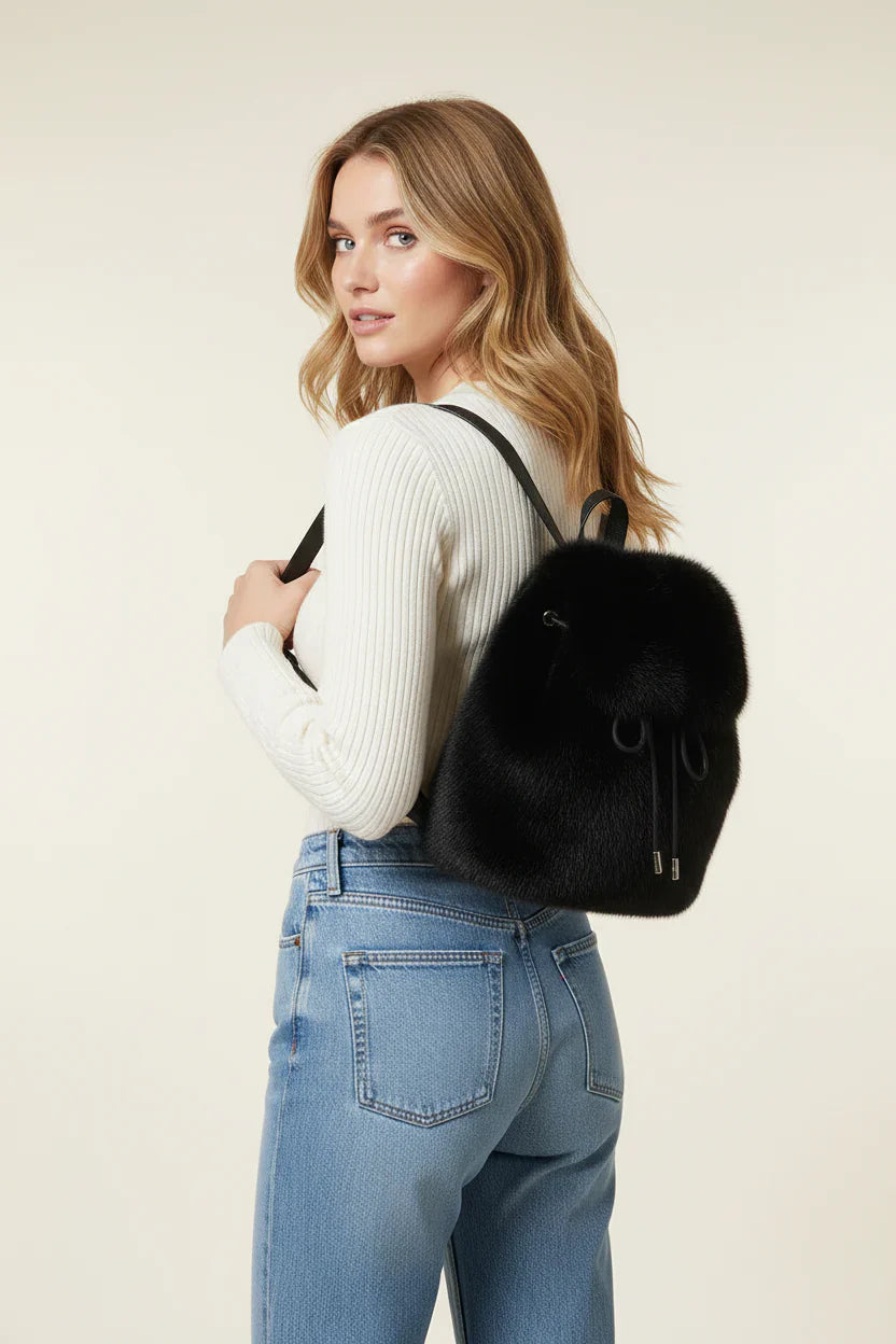 Backpack compact drawstring elegant style handbag for women | Isaline -5