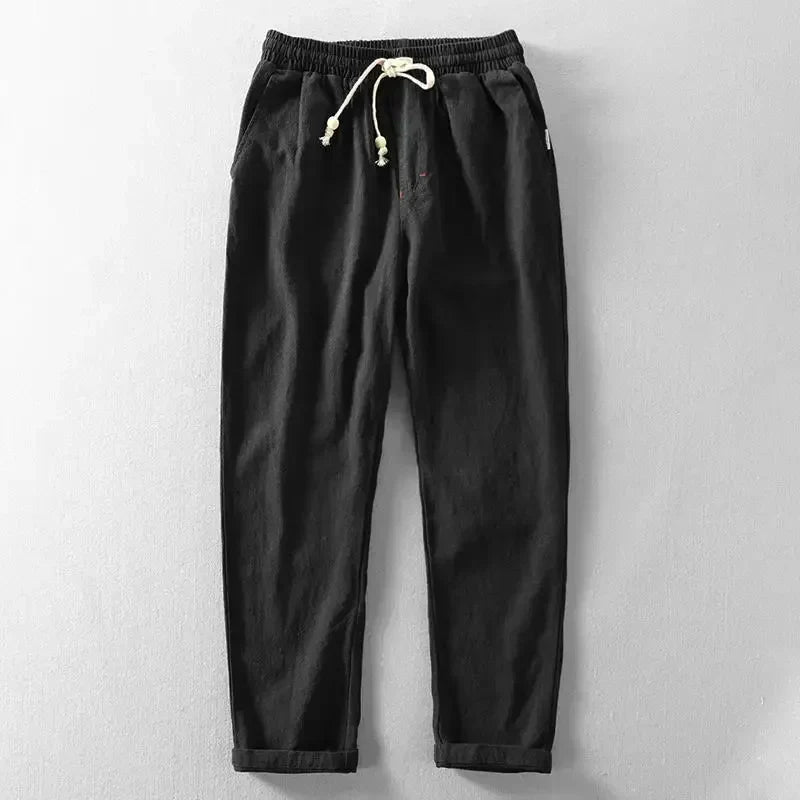 Jogging comfortable cotton linen trousers for men | Tony -1