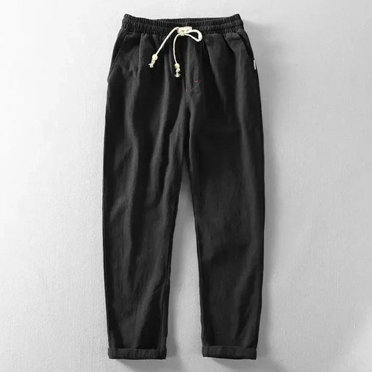 Jogging comfortable cotton linen trousers for men | Tony -1