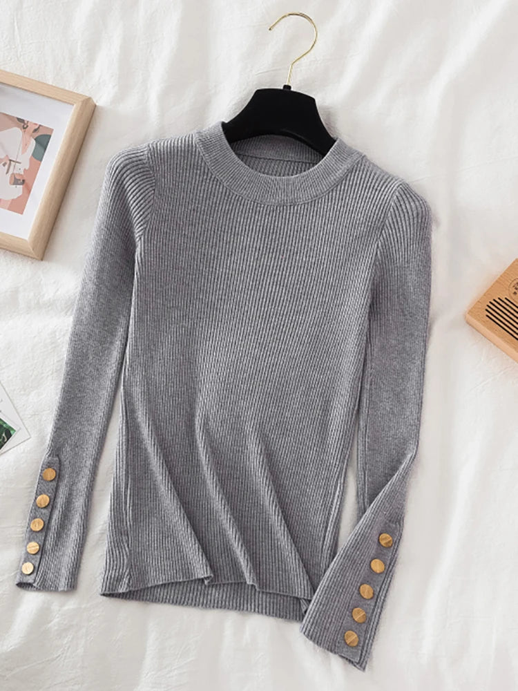 Buttoned comfortable sweater for women | Sophia -5