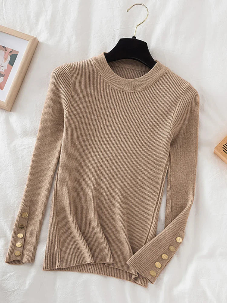 Buttoned comfortable sweater for women | Sophia -4