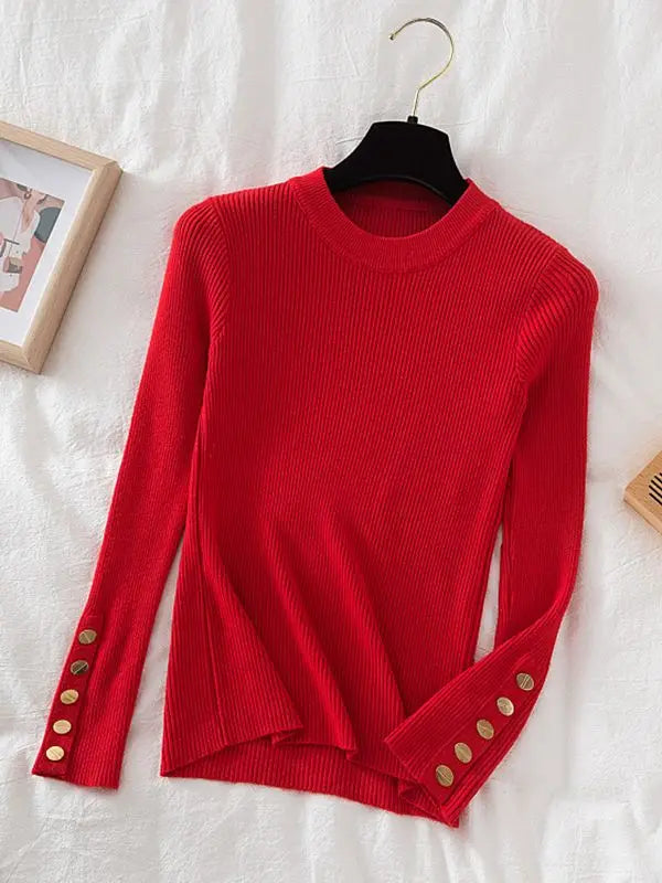 Buttoned comfortable sweater for women | Sophia -11