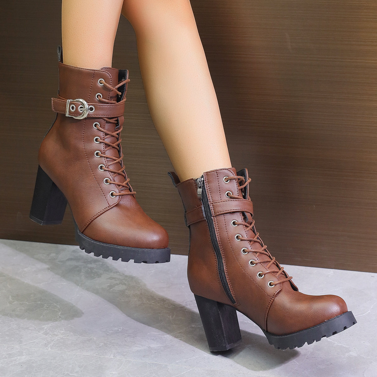 Heeled ankle flared boots for women | Esme -2