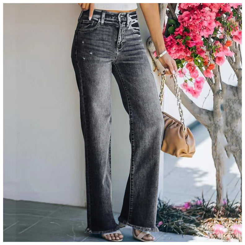 Bootcut washed jeans for women | Lizzy -8
