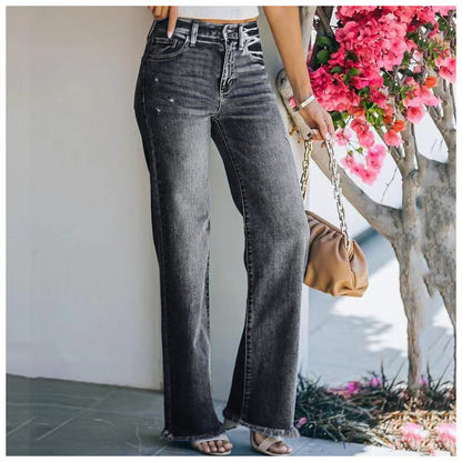 Bootcut washed jeans for women | Lizzy -8