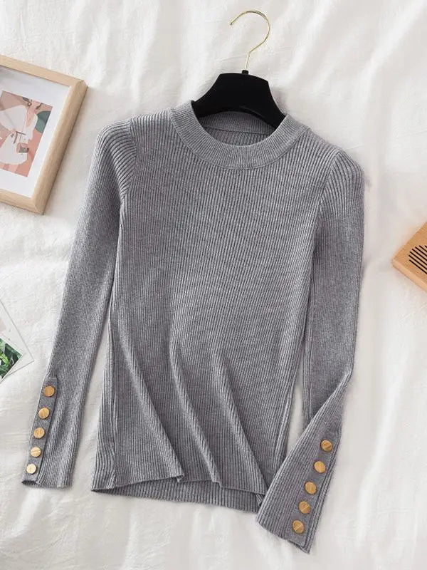 Buttoned comfortable sweater for women | Sophia -10