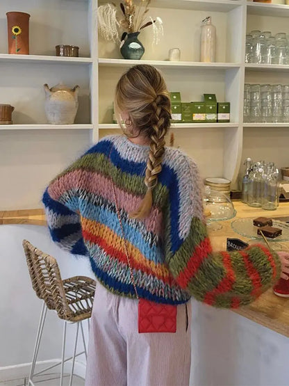 Colorful mohair sweater for women | Celestine -5
