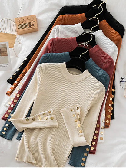 Buttoned comfortable sweater for women | Sophia -3