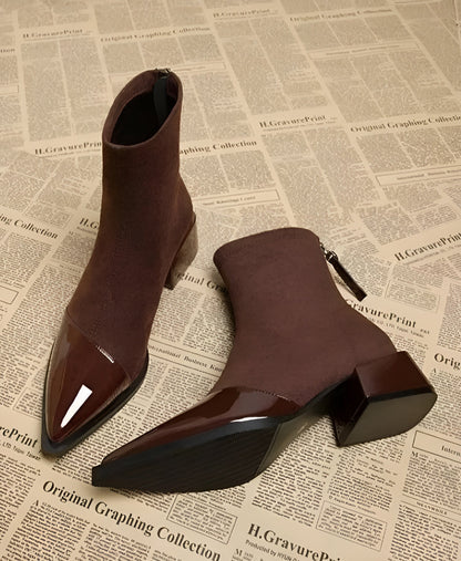 Refined ankle block heel modern boots for women | Selene -1