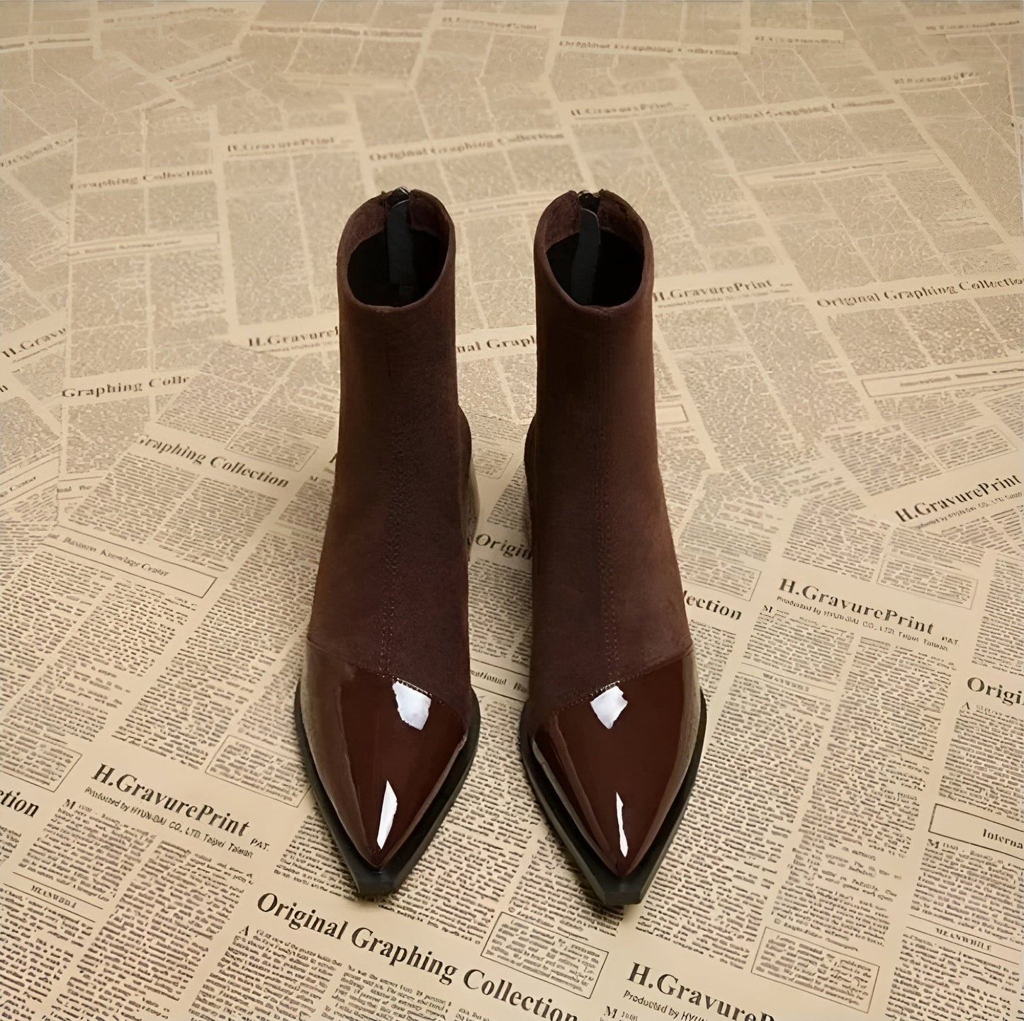 Refined ankle block heel modern boots for women | Selene -4