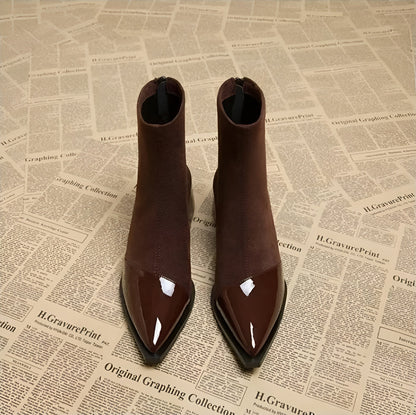 Refined ankle block heel modern boots for women | Selene -4
