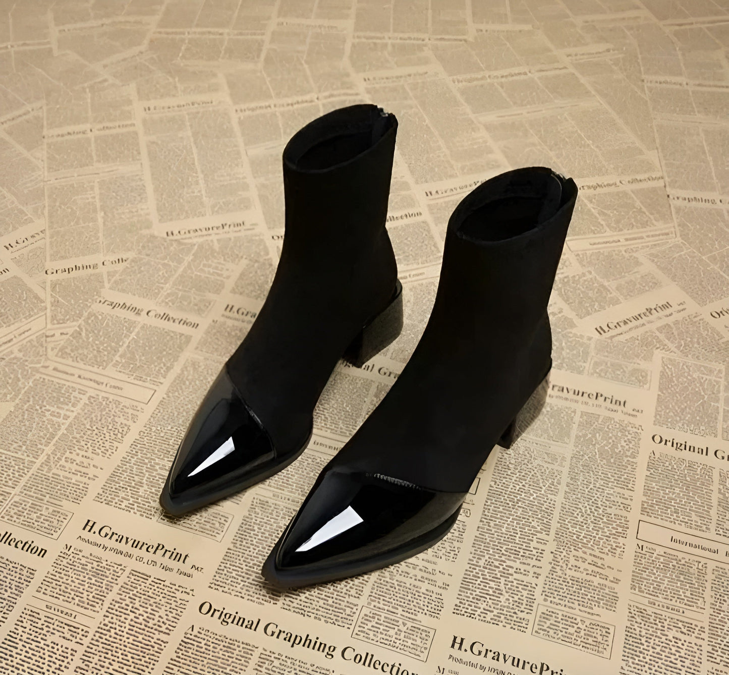 Refined ankle block heel modern boots for women | Selene -2