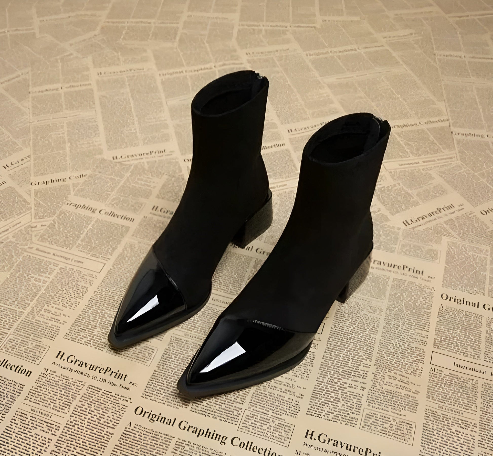Refined ankle block heel modern boots for women | Selene -2