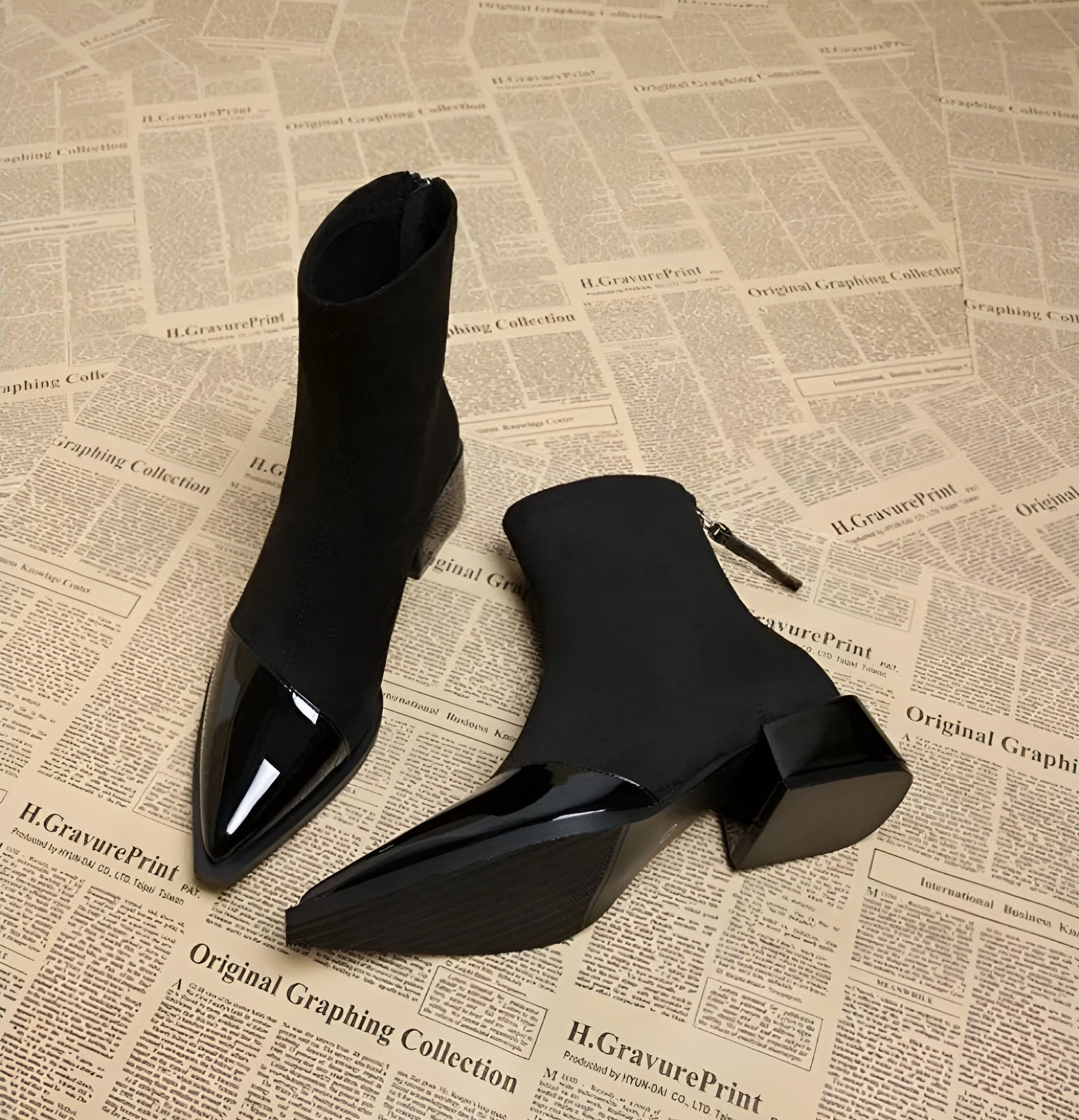 Refined ankle block heel modern boots for women | Selene -6