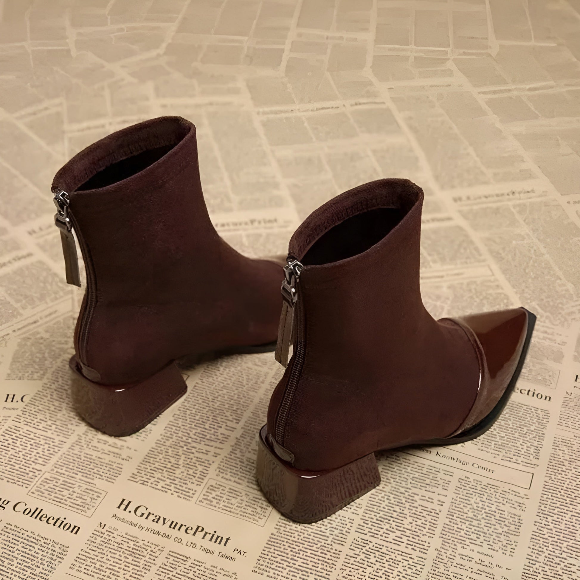 Refined ankle block heel modern boots for women | Selene -5