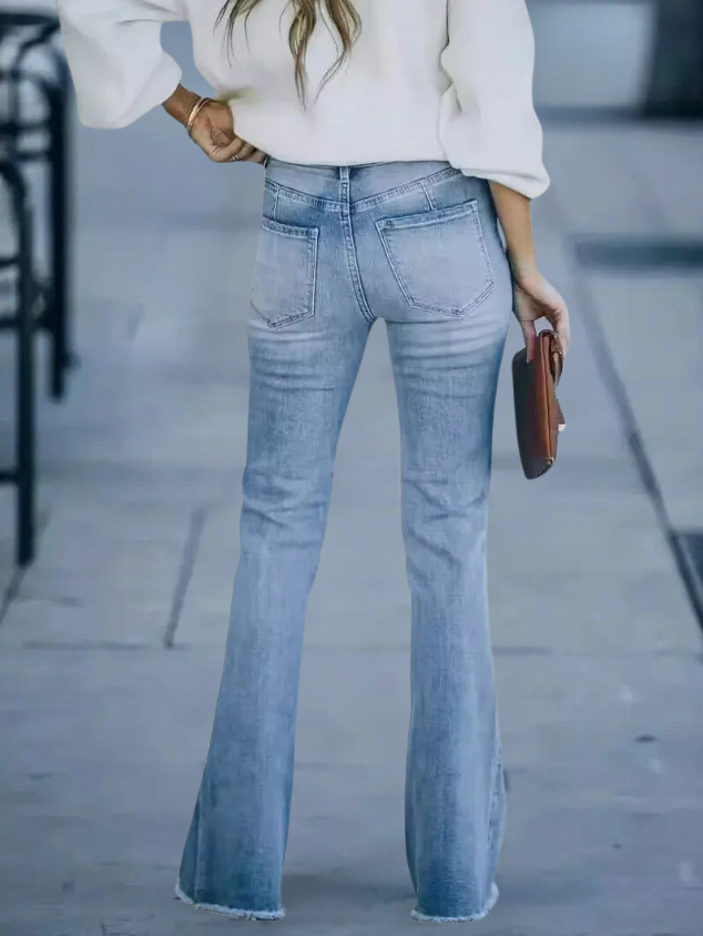 Elegant boot cut jeans for women | Karine -4