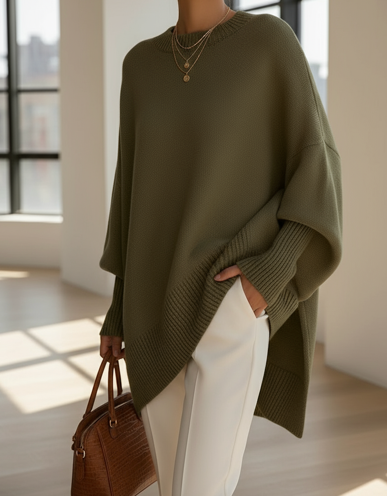 Oversized elegant sweater for women | Serena -10