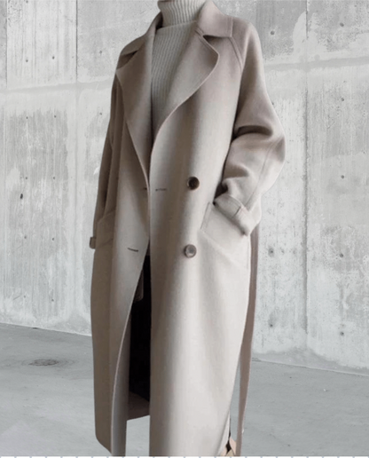 Long tailored winter timeless elegance coat for women | Seraphine -3
