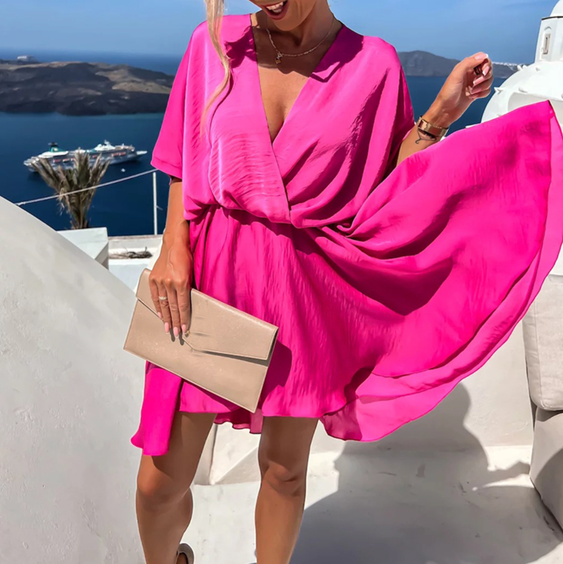 Wrap summer dress for women | Fiora -11