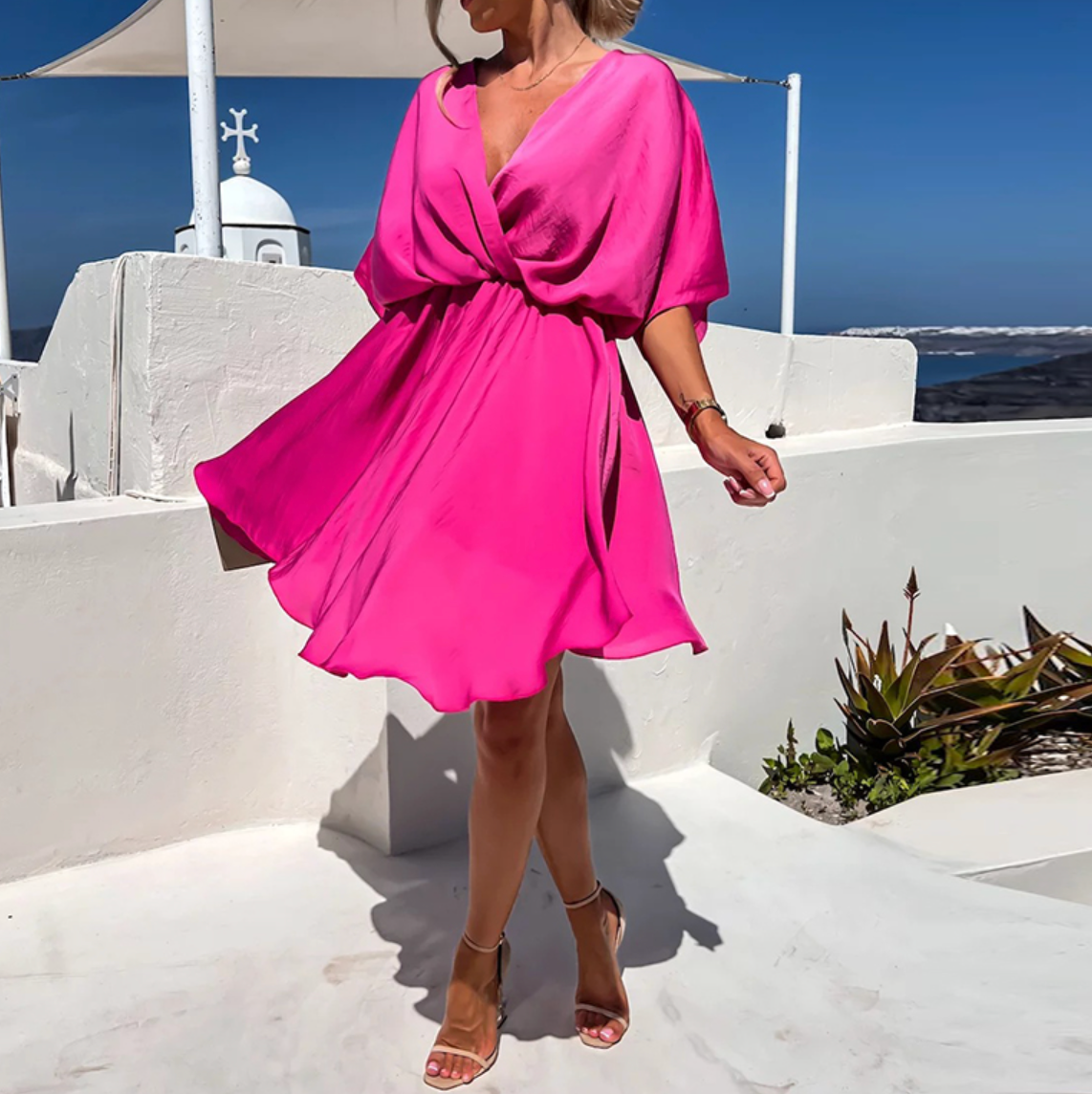 Wrap summer dress for women | Fiora -10