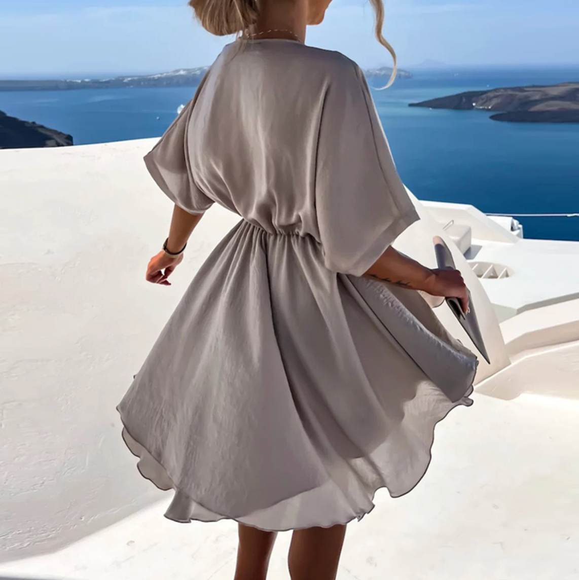 Wrap summer dress for women | Fiora -9