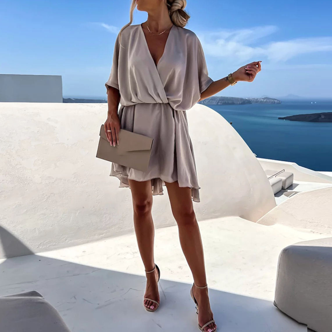 Wrap summer dress for women | Fiora -7