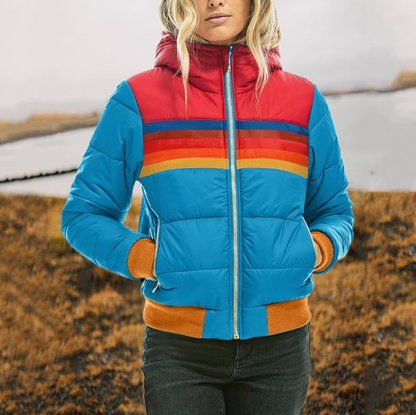 Retro hooded faux fur parka for women | Ramona -2