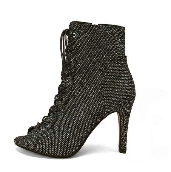 Heeled aiguilles lace-up toe open boots for women | Jessa -4