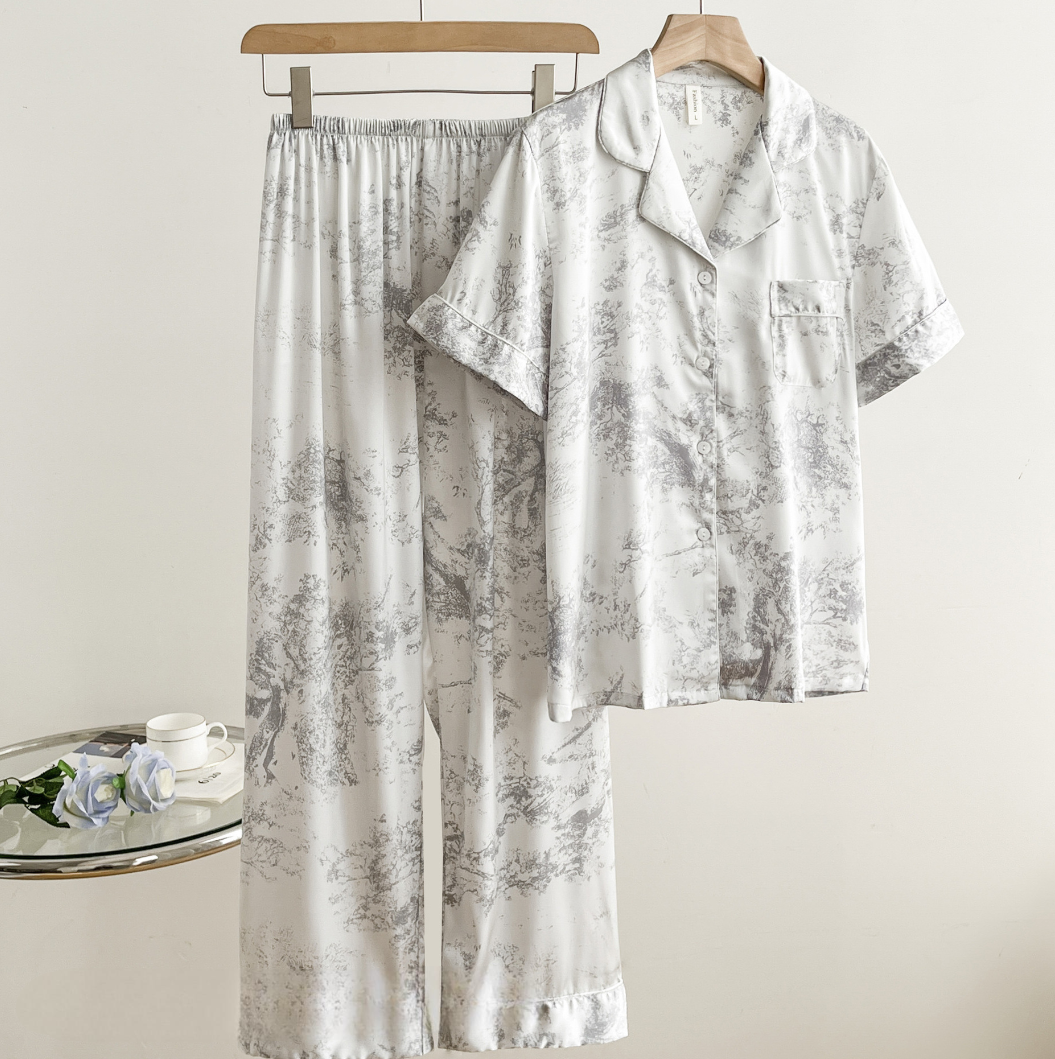 Pyjamas floral chic print set for women | Erza -7