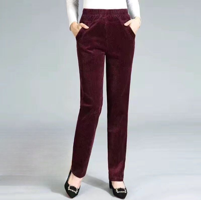 High-waisted comfortable cut trousers for women | Umber -1