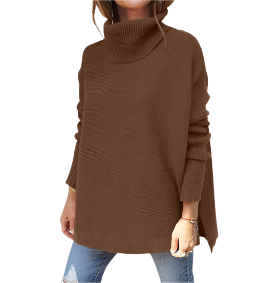 Knit turtleneck oversized sweater for women | Arie -6