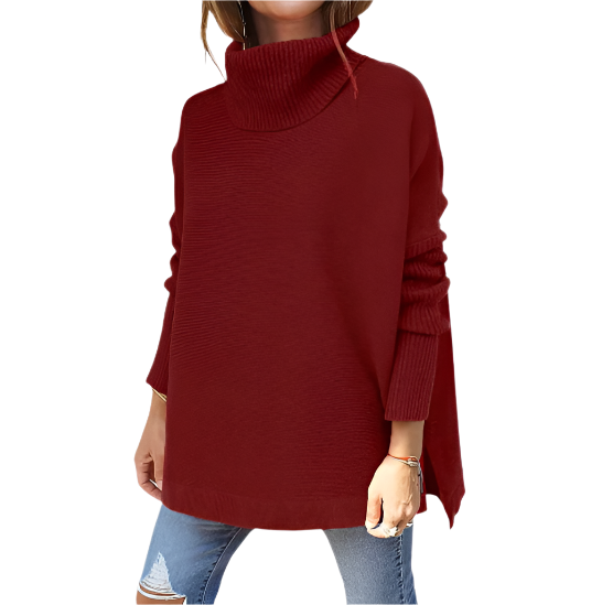 Knit turtleneck oversized sweater for women | Arie -5