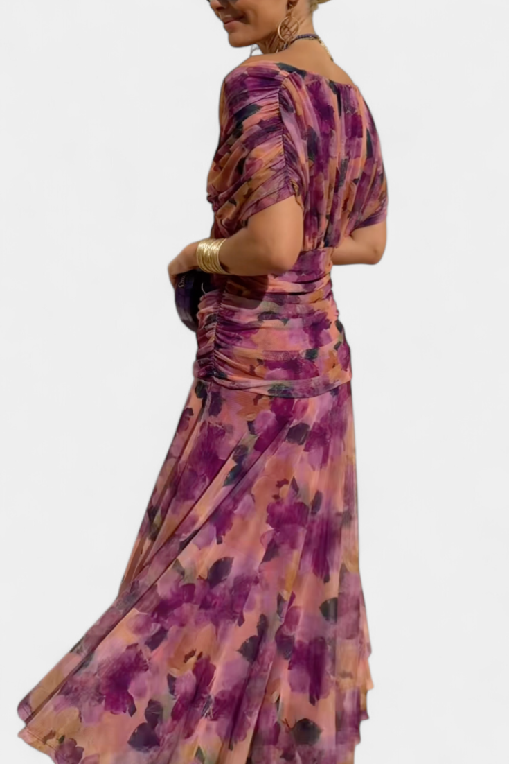 Romantic long floral maxi dress for women | Eloria -2