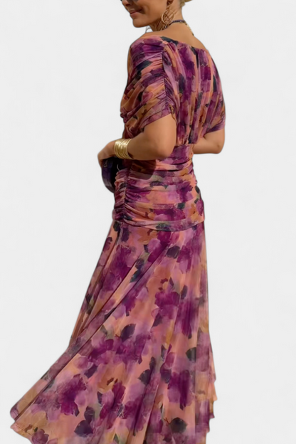 Romantic long floral maxi dress for women | Eloria -2
