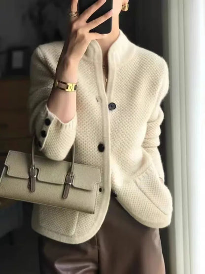 Soft neck cardigan for women | Grace Half -7