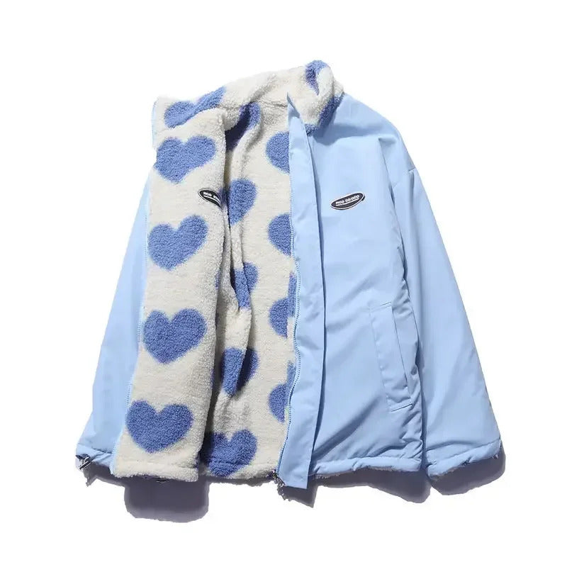 Reversible pattern heart jacket for women | Amelina -19