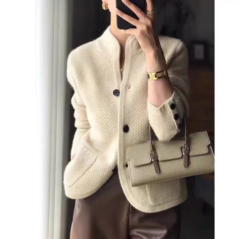 Soft neck cardigan for women | Grace Half -1