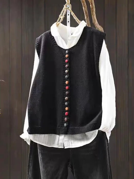 Soft button vest for women | Rosaline -1