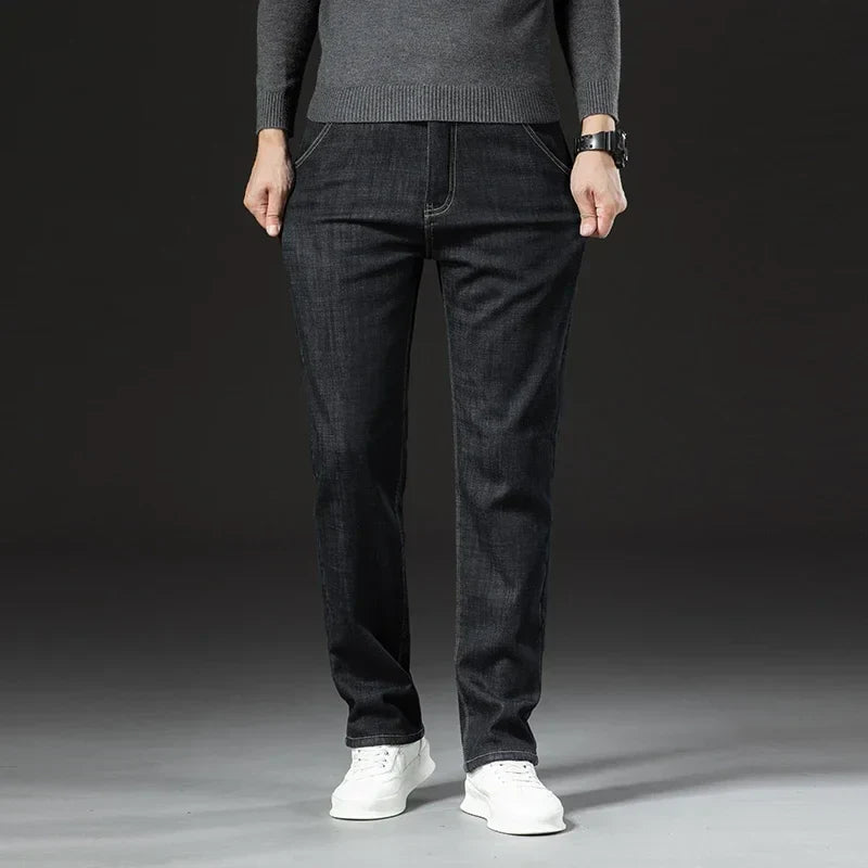 Fleece lined full length jeans for men | Hudson -5