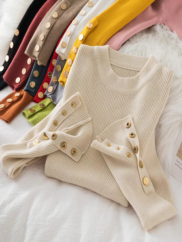 Buttoned comfortable sweater for women | Sophia -2